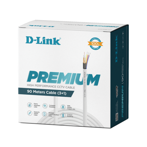 D-Link Cctv Coaxial Cable(Rg59+3 Power)-90Meter Roll