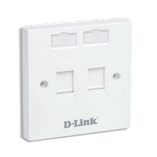 D-Link Dual Faceplate Accept Two Keyston Jack With Shutt